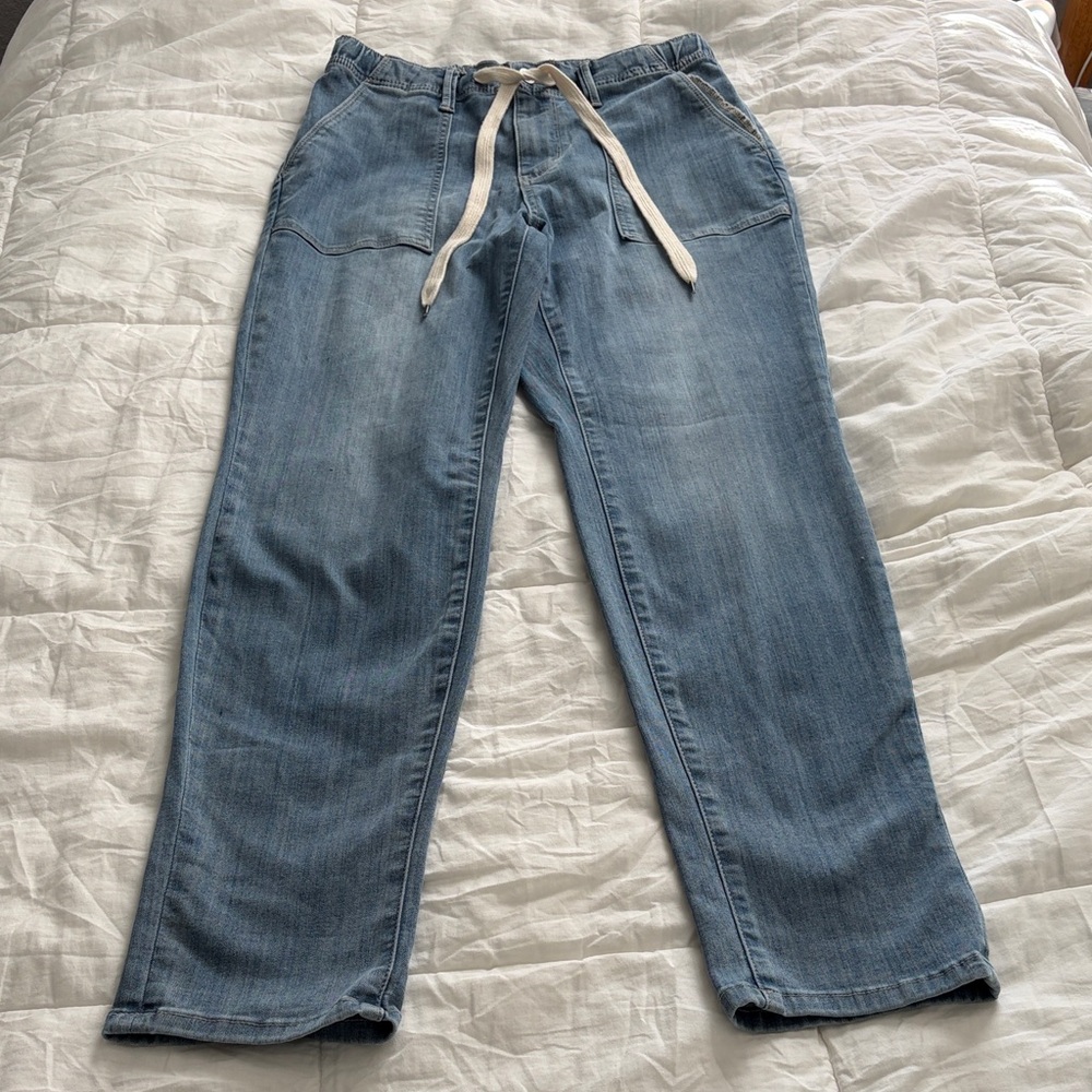 Judy Blue Jogger Jeans Womens 7/28 Blue Denim Stretch Waist Pull On High Waist